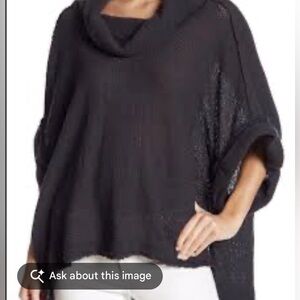 We The Free Charcoal Cowl Neck Poncho